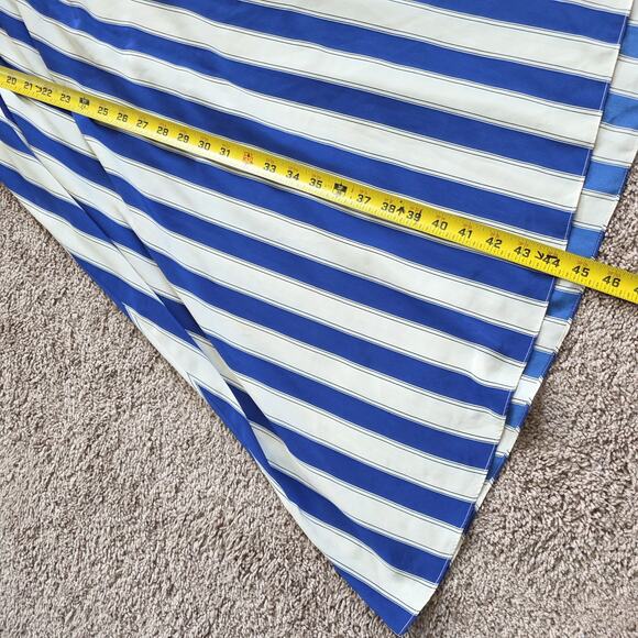 Vtg Striped Midi Shirt Dress Womens 9/10 Blue Retro Button Up Pinup Art Teacher - Picture 8 of 10